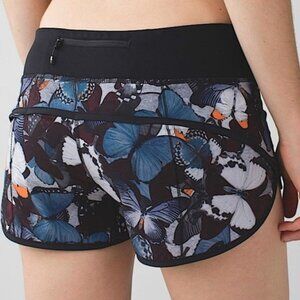 Lululemon Run Speed Short Size 6 Biggie So Fly Butterfly 2.5" Inch Inseam Blue